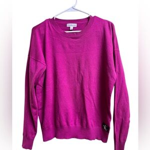 Calvin Klein Jeans Women’s Sweater Medium Pink Magenta Soft Stretch Pullover